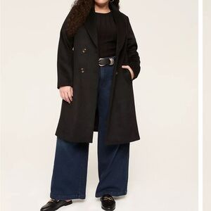 Bernardo NEW XXL Double-Breasted Wool Blend Coat